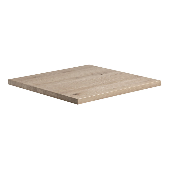 Rustic Solid Oak Table Top - Extra White - 90 x 90cm