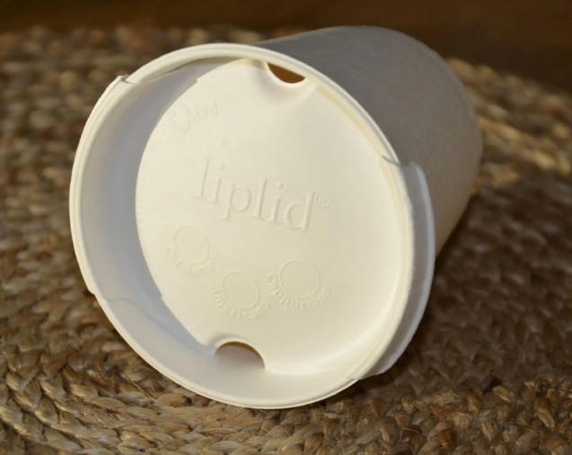 Liplid - 90mm (12/16oz) Compostable/Recyclable/Biodegradable White Fibre Lids