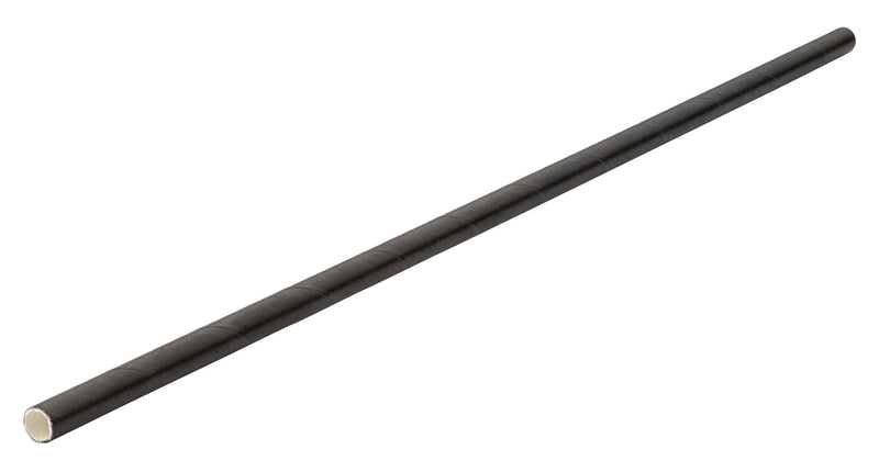 10.5" (26cm) Black Biodegradable Paper Long/Bottle Straws (Pack 250)