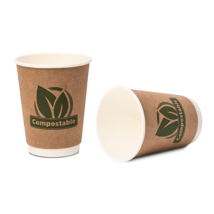 8oz Kraft Double Wall Bio Cup (Pack 500)