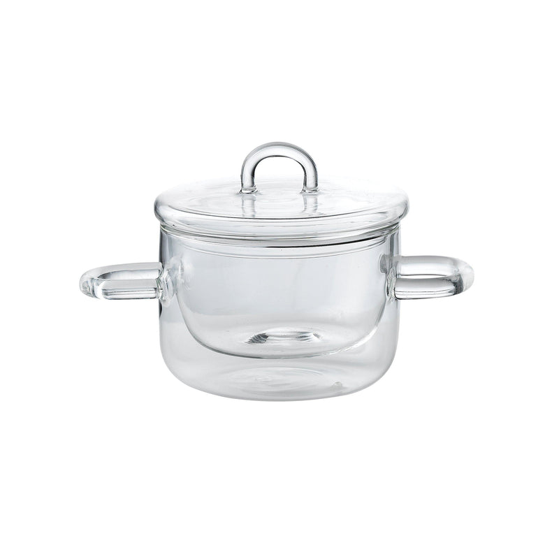 25 cl (8.75 oz) Thermic Double -Walled Glass Pot with dual handles and lid (Box of 2)