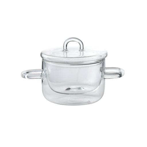 25 cl (8.75 oz) Thermic Double -Walled Glass Pot with dual handles and lid (Box of 2)
