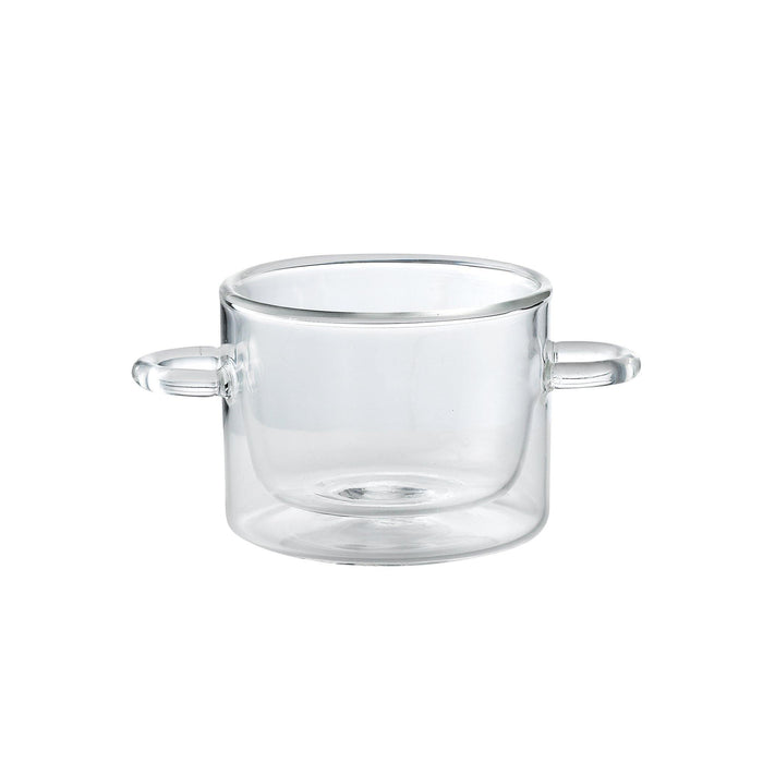 12 cl (4.25 oz) Thermic Double -Walled Glass Pot with dual handles (Box of 2)