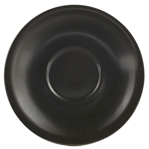 Porcelain Matt Black Saucer (16cm/6.25") (Pack 6)