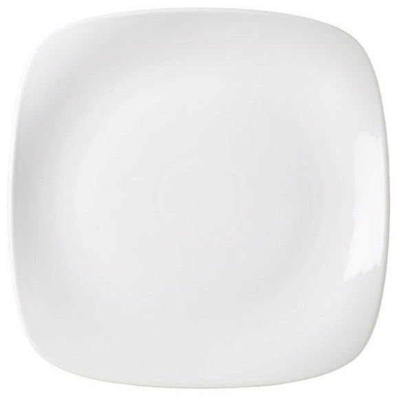 Porcelain Rounded Square Plate 17cm/6.5"