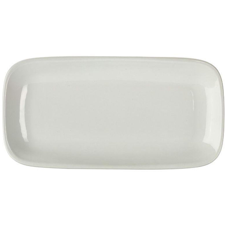 Porcelain Rounded Rectangular Plate 29.5 x 15cm/11.5 x 6"