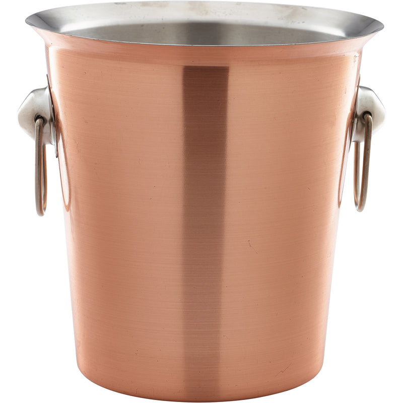 Copper Plated Wine Bucket With Ring Handles