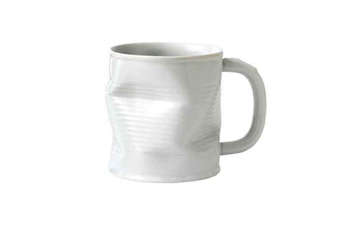 32cl/11.25oz Squashy Mugs  Squashed Tin Can Ceramic Mug White (large) (Pack 6)