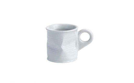 7cl/2.5oz Squashy Mugs  Squashed Tin Can Ceramic Espresso Shot Mug White (small) (Pack 6)