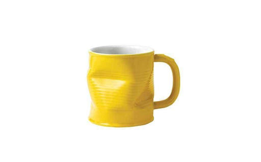 22cl/7.75oz Squashy Mugs  Squashed Tin Can Ceramic Mug Yellow (medium) (Pack 6)