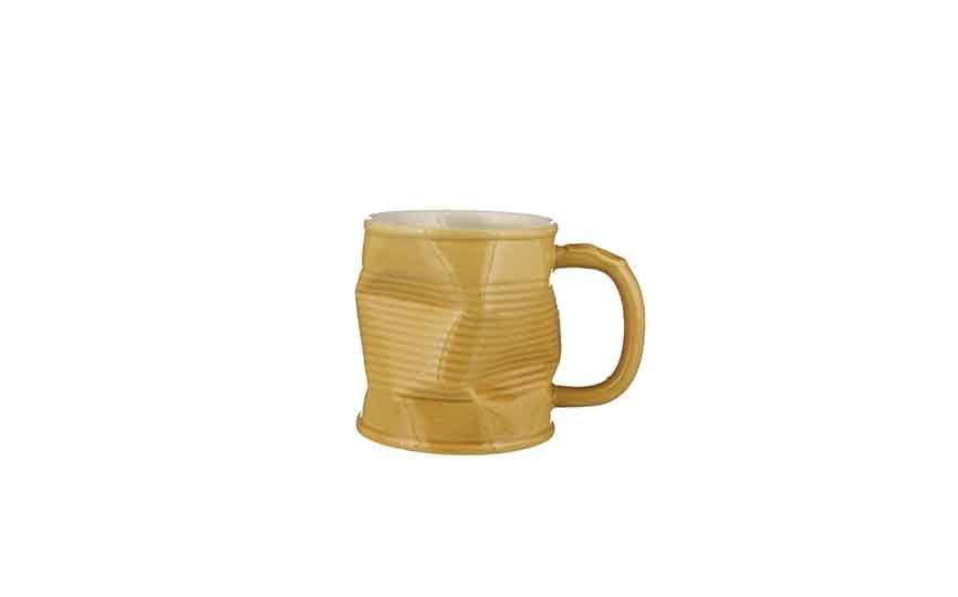22cl/7.75oz Squashy Mugs  Squashed Tin Can Ceramic Mug Caramel (medium) (Pack 6)