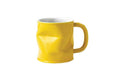 32cl/11.25oz Squashy Mugs  Squashed Tin Can Ceramic Mug Yellow (large) (Pack 6)