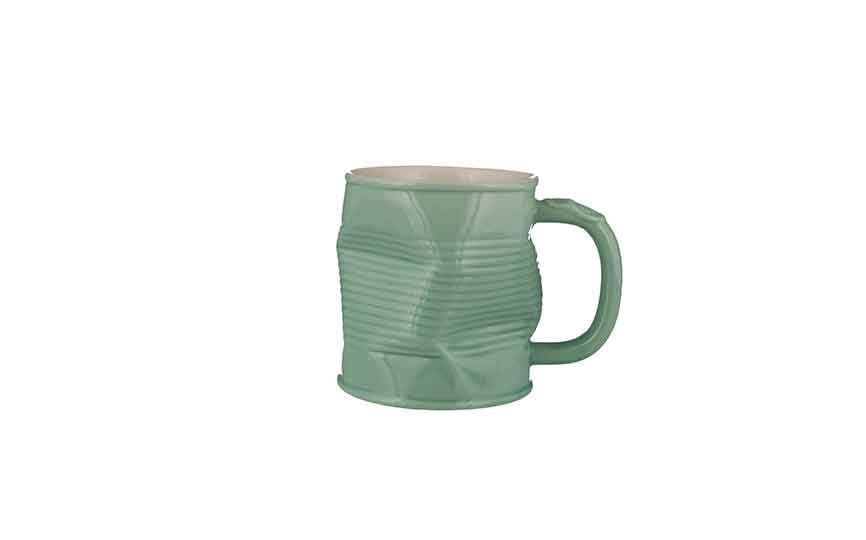 32cl/11.25oz Squashy Mugs  Squashed Tin Can Ceramic Mug Pistachio (large) (Pack 6)