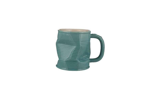 32cl/11.25oz Squashy Mugs  Squashed Tin Can Ceramic Mug Turquoise (large) (Pack 6)