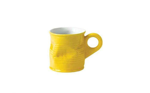 7cl/2.5oz Squashy Mugs  Squashed Tin Can Ceramic Espresso Shot Mug Yellow (small) (Pack 6)