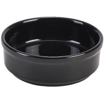 Porcelain Black Round Dish 10cm/4"