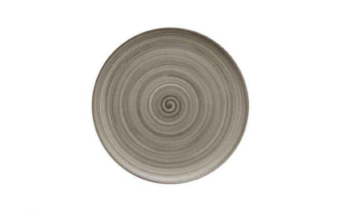 Modern Rustic Flat Coupe Plate Ceramica Wood - 28cm (Box of 6)