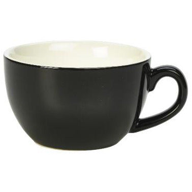 Porcelain Black Bowl Shaped Cup 25cl/8.75oz
