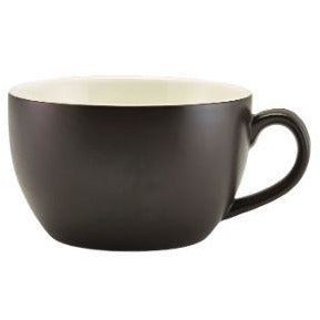 Porcelain Matt Black Bowl Shaped Cup 25cl/8.75oz
