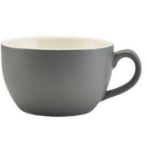 Porcelain Matt Grey Bowl Shaped Cup 25cl/8.75oz