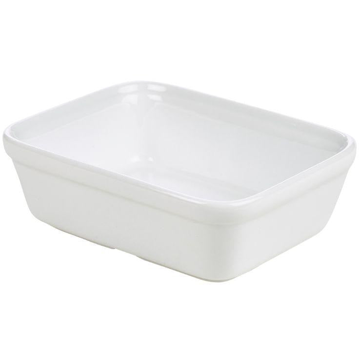 Porcelain Rectangular Pie Dish 15.5x11.5cm/6 x 4.5"