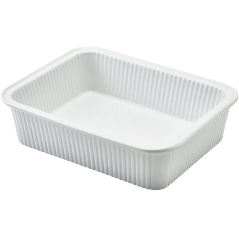 Porcelain Fluted Rectangular Dish 20.5 x 16.5cm/8 x 6.5"