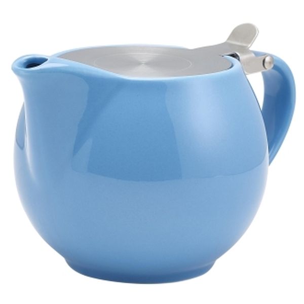 Porcelain Blue Teapot with St/St Lid & Infuser (50cl/17.6oz) (Pack 6)