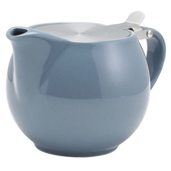Porcelain Grey Teapot with St/St Lid & Infuser (50cl/17.6oz) (Pack 6)