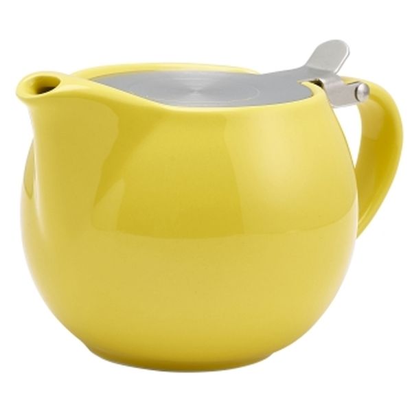 Porcelain Yellow Teapot with St/St Lid & Infuser (50cl/17.6oz) (Pack 6)