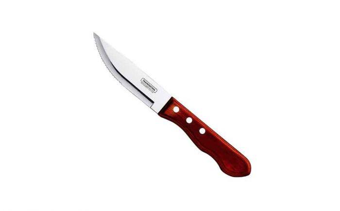 Jumbo Jumbo Polywood Steak Knife - Pointed Blade (Red) (Box of 12)