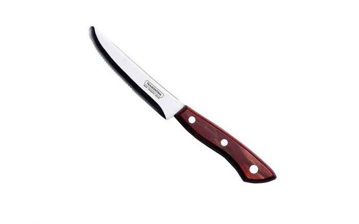 Jumbo Trigger Jumbo Polywood Steak Knife - Rounded Blade (Red) (Box of 12)
