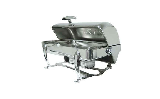 Oblong Roll Top Chafer & Stainless Steel Insert (Chrome Legs) 8.5L (Box of 1)