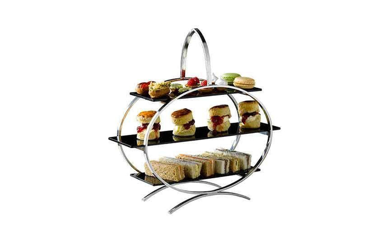Stainless Steel Cake Stand and 3 Acrylic Inserts (Box of 2)