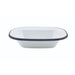 Enamel Rect. Pie Dish White & Blue 16cm