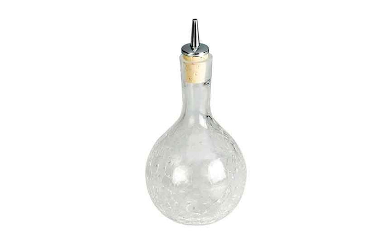 33 cl (11.5 oz)  Round Crackle Glass Dash Bottle (Box of 12)