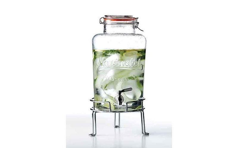8.5 cl (300 oz)  Glass Nantucket Punch Barrel with metal tap (Box of 1)