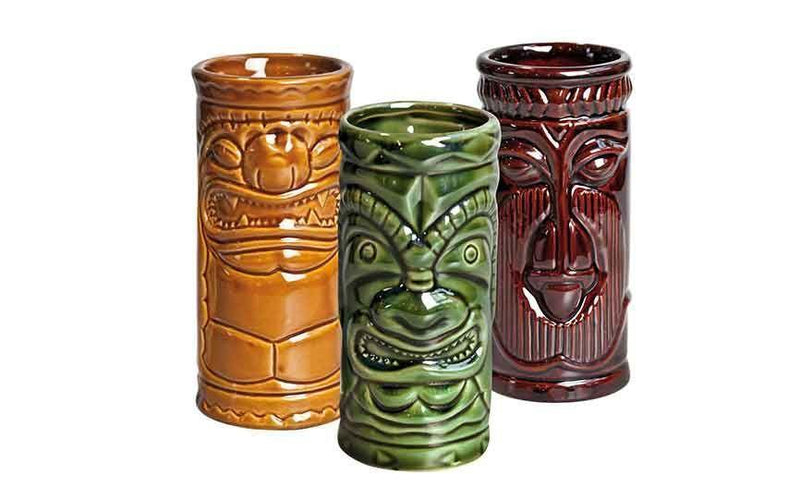 25cl/8.75oz  Tiki Shot Sets (Khaki/Green/Brown) (set 3pcs) 