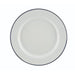 Enamel Wide Rim Plate White & Blue 20cm