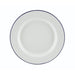 Enamel Wide Rim Plate White & Blue 26cm