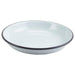 Enamel Rice/Pasta Plate White with Grey Rim 20cm