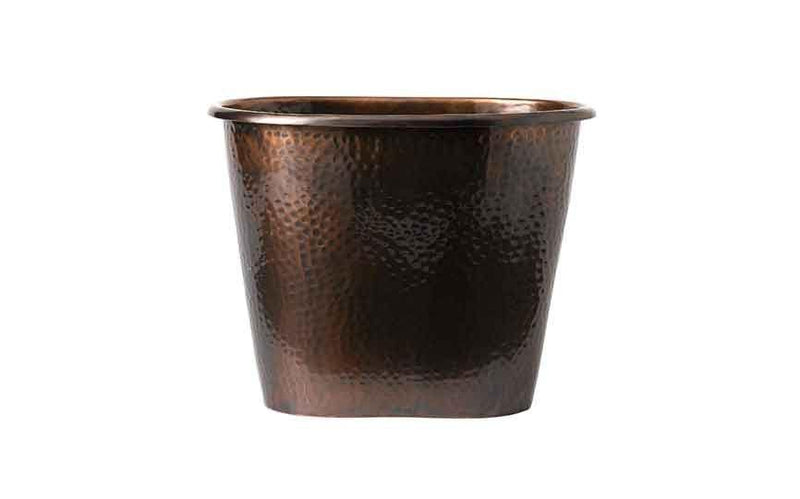 27cl Oval Hammered Antique Copper Large Bucket 