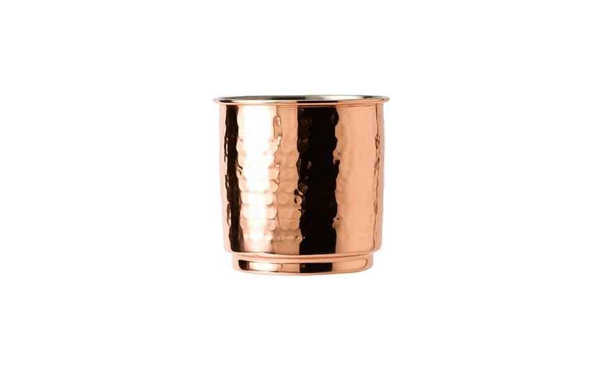 30cl/10.5oz  Copper Tumbler Hammered Nickel Lining 