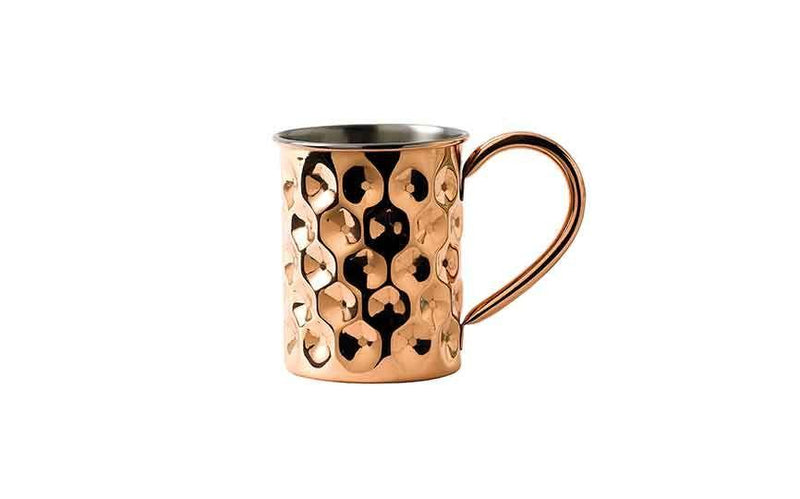 42cl/14.75oz  Copper Dented  Slim Mug with Nickel Lining 