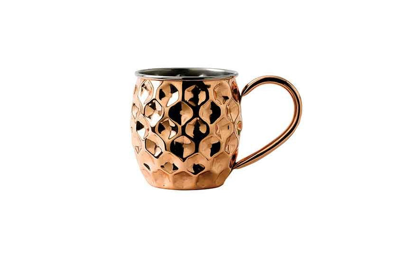 48cl/17oz  Copper Dented Mug with Nickel Lining 