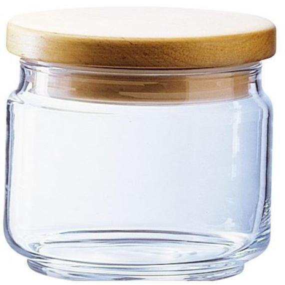 Luminarc Box Mania Jars (Wood Effect Lid) (Wood Effect Lid)(0.5L)(17.6oz) (Box of 6) - Smashing Supplies