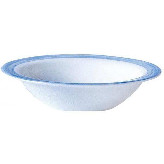 Arcoroc Brush Blue Opal Dinnerware  Blue Rimmed Bowl(12cm)(4.7") (Box of 48) - Smashing Supplies