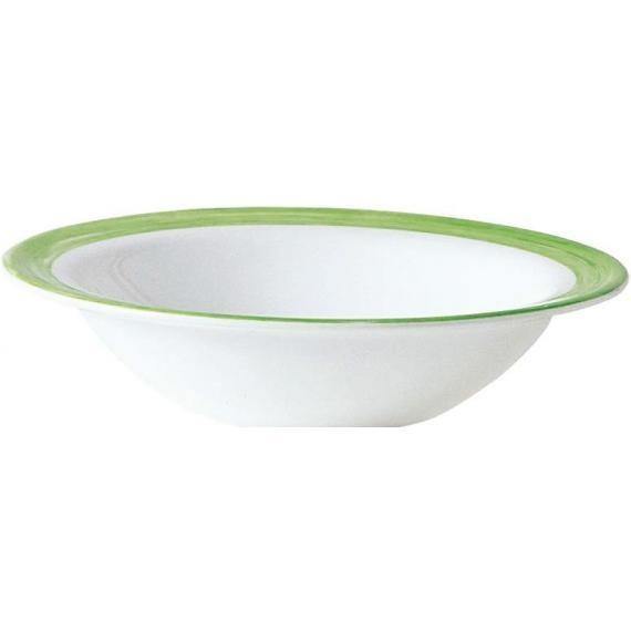 Arcoroc Brush Green Opal Dinnerware  Rimmed Bowl(12cm)(4.7") (Box of 48) - Smashing Supplies