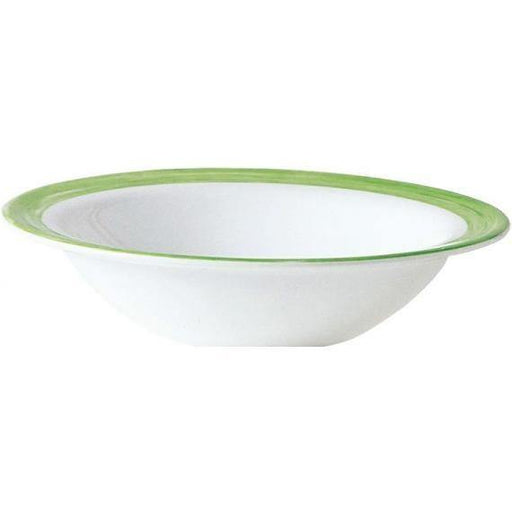 Arcoroc Brush Green Opal Dinnerware  Rimmed Bowl(12cm)(4.7") (Box of 48) - Smashing Supplies