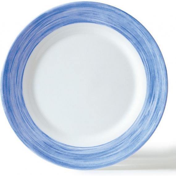 Arcoroc Brush Blue Opal Dinnerware  Blue Dessert Plate(19.5cm)(7.7") (Box of 24) - Smashing Supplies