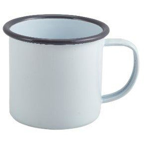 Enamel Mug White with Grey Rim 36cl/12.5oz